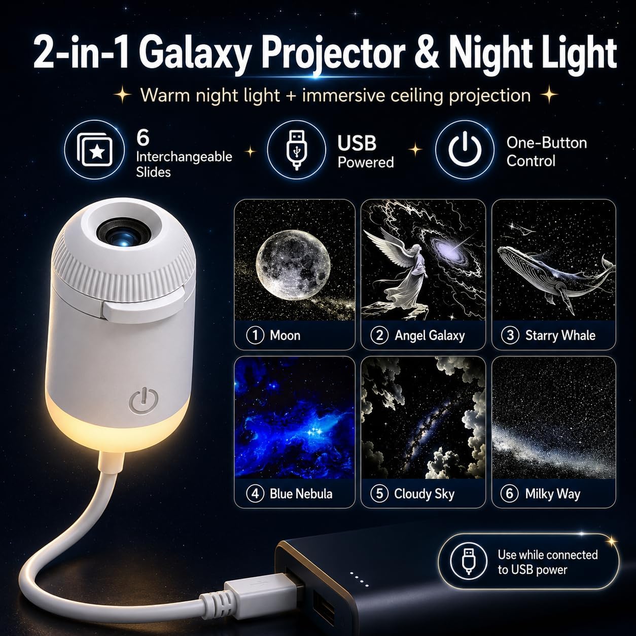 Lumina Living Projection Night Light