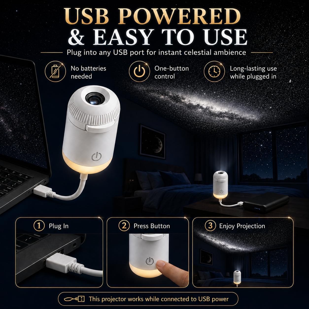 Lumina Living Projection Night Light